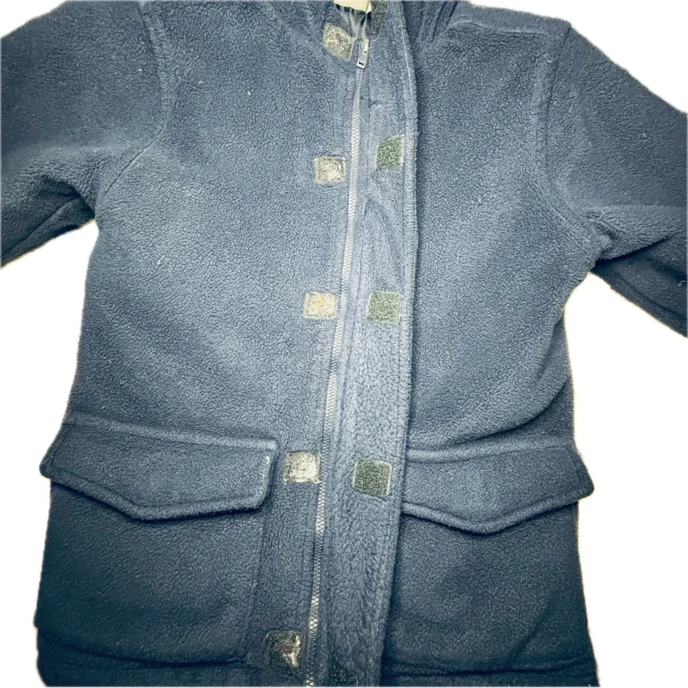 Boys Fleece Jacket Navy Blue Full Zip Hooded Warm Outerwear Winter Snow